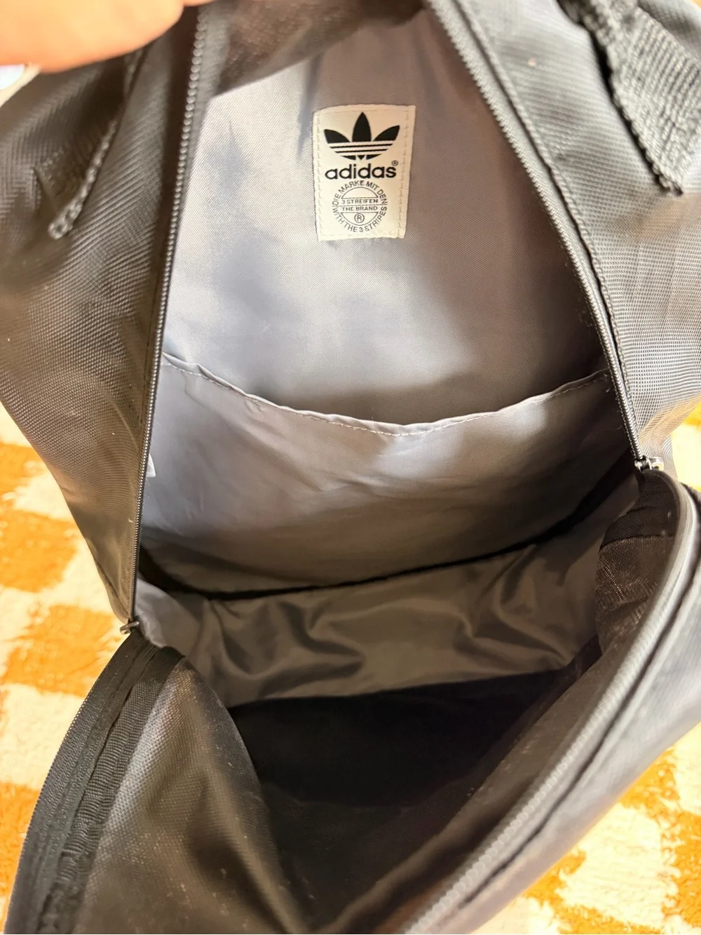 Adidas Basic Black and White Neutral Backpack w Front Trefoil Logo Unisex